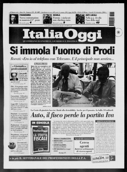 Italia oggi : quotidiano di economia finanza e politica